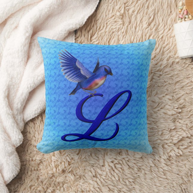 Bluebird Monogram Initial L Kissen (Decke)
