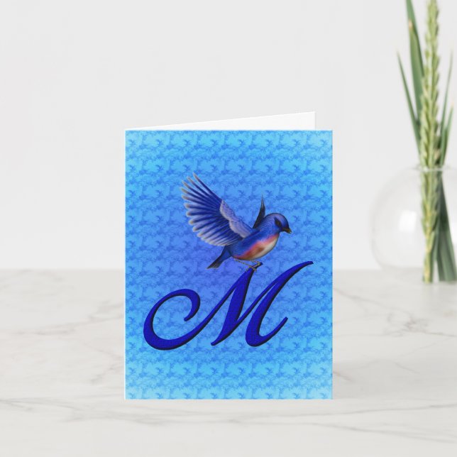 Bluebird Monogram Initial M Elegant (Vorderseite)