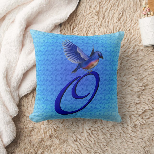 Bluebird Monogram Initial O Kissen (Decke)