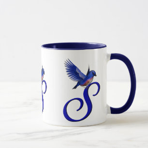 Bluebird Monogram Initial S Elegant Tasse