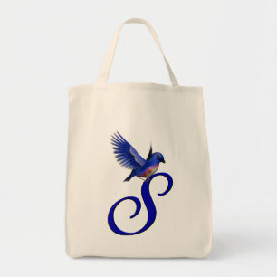 Bluebird Monogram Initial S Tragetasche