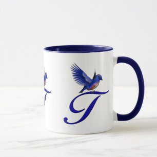 Bluebird Monogram Initial T Elegant Tasse