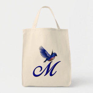 Bluebird Monogram Initial Tragetasche