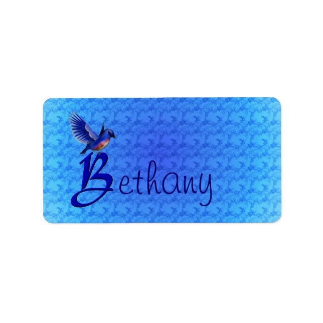 Bluebird Monogram Your Name Initial B Adressaufkleber (Vorne)