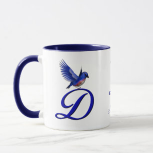 Bluebird Monogramm Initial D Elegantes Personalisi Tasse