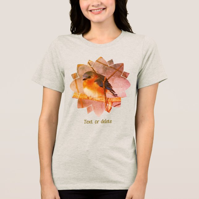 Bluebird Nature Art Personalized  Tri-Blend Shirt (Vorderseite)