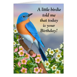 Bluebird of Happiness Birthday Card