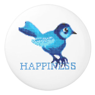 Bluebird of Happiness Folk Keramikknauf