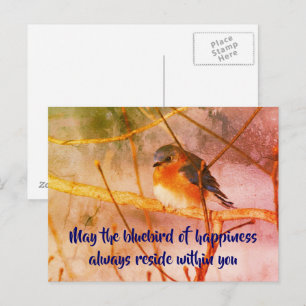 Bluebird of Happiness Nature Art Postcard Postkarte
