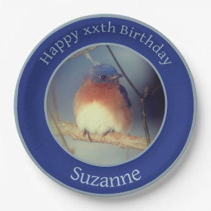 Bluebird Personalisiert Happy Birthday Pappteller