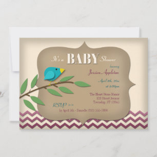 Bluebird Scrapbook Style Baby Shower Einladungen
