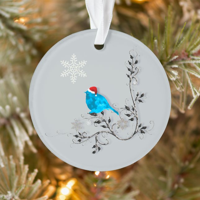 Bluebird sieht Weihnachts-Schneeflocke Ornament (Von Creator hochgeladen)