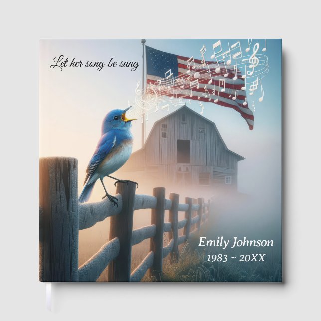Bluebird Singen und American Flag Memorial Servic Gästebuch (Vorderseite)