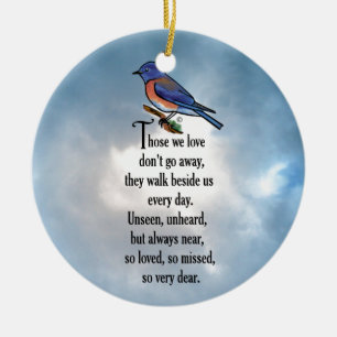 Bluebird "so Loved" Gedicht Keramik Ornament