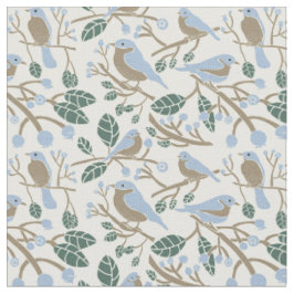 Bluebird und Blueberries Gemustert Stoff