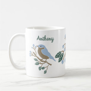 Bluebird und Blueberries Personalisiert Kaffeetasse