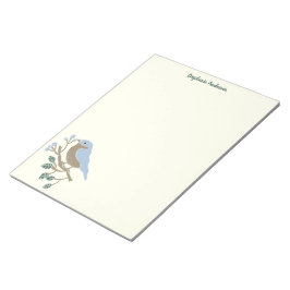 Bluebird und Blueberries Personalisiert Notizblock