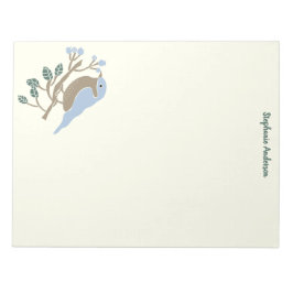 Bluebird und Blueberries Personalisiert Notizblock