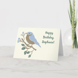 Bluebird und Blueberries Personalisiert zum Geburt Karte