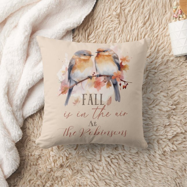 Bluebird und Karierte Herbstfamilie Throw Kissen (Decke)