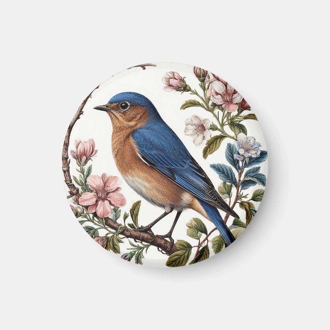 Bluebird unter blühenden Blume Magnet (Vorne)