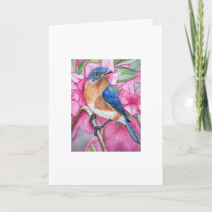 Bluebird unter den Azaleen GREETING CARD Karte