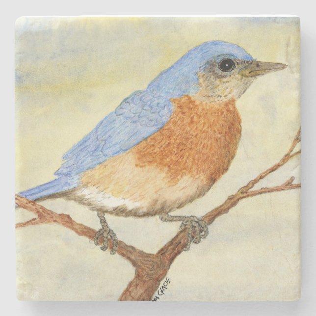 Bluebird-Untersetzer 1 Steinuntersetzer (Vorderseite)