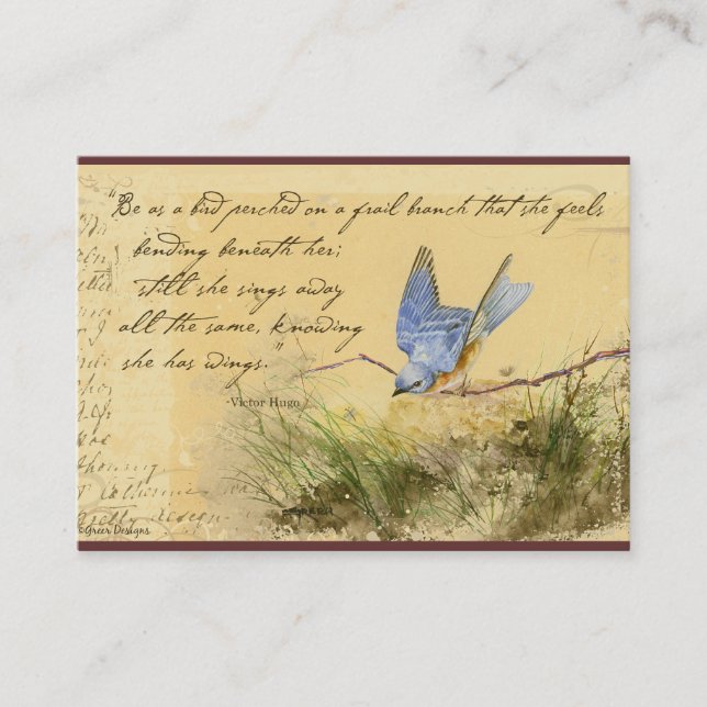 Bluebird Victor Hugo Quote Business Cards Visitenkarte (Vorderseite)