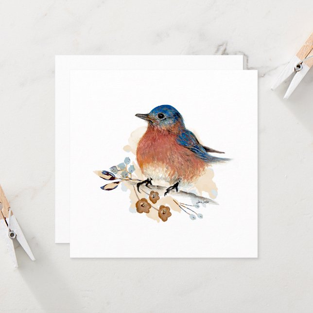 Bluebird Wasserfarbe Malerei (Beautiful Bluebird Watercolor Blank Note Card by Jenn Steffen Art)