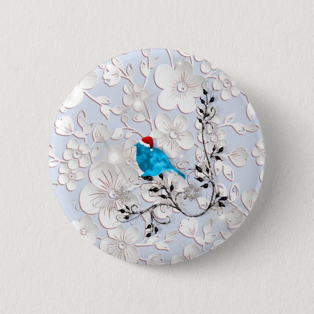 Bluebird Watching für Santa Button (Vorderseite)