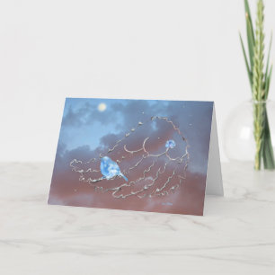 Bluebird Watching the Moon  Invitation Einladung