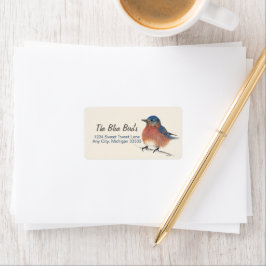 Bluebird Watercolor Art Adressaufkleber