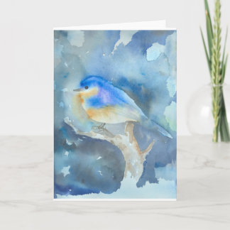 Bluebird Watercolor Art Feiertagskarte