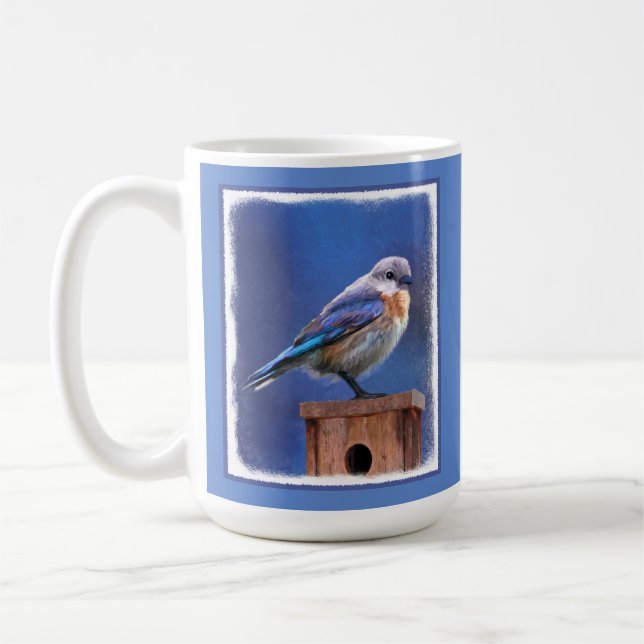 Bluebird (weibliche Malerei) - Original Bird Art Kaffeetasse (Links)