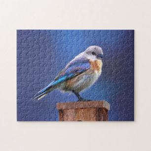 Bluebird (weibliche Malerei) - Original Bird Art Puzzle