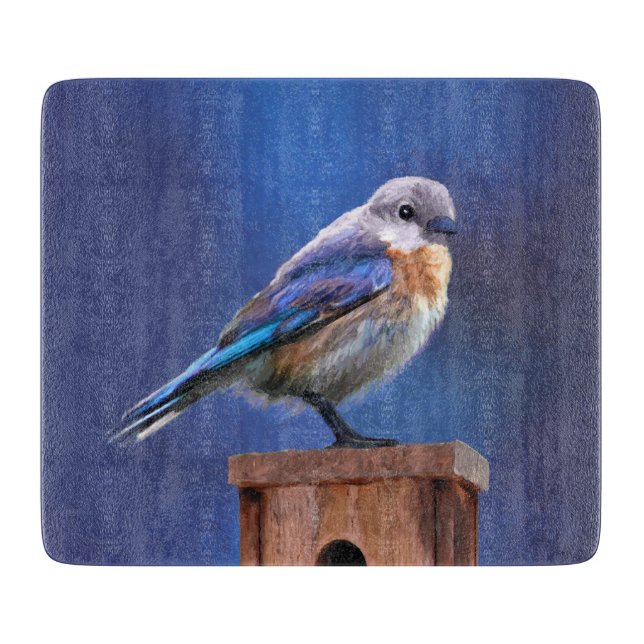 Bluebird (weibliche Malerei) - Original Bird Art Schneidebrett (Vorderseite)