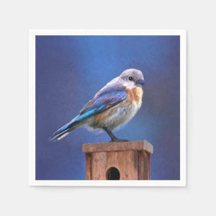 Bluebird (weibliche Malerei) - Original Bird Art Serviette