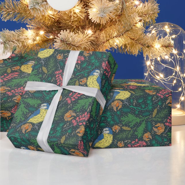 Bluebird Weihnachtsfeiertag Muster Geschenkpapier (Feiertage)