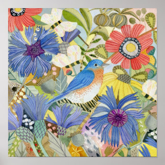 Bluebird/Wiesenposter Poster