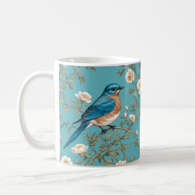 Bluebird William Morris Inspiriert Türkis Kaffeetasse (Links)