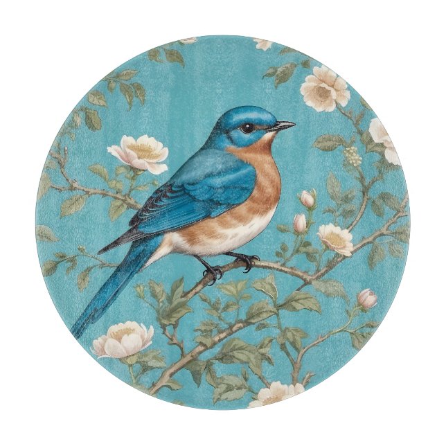 Bluebird William Morris Inspiriert Türkis Schneidebrett (Vorderseite)