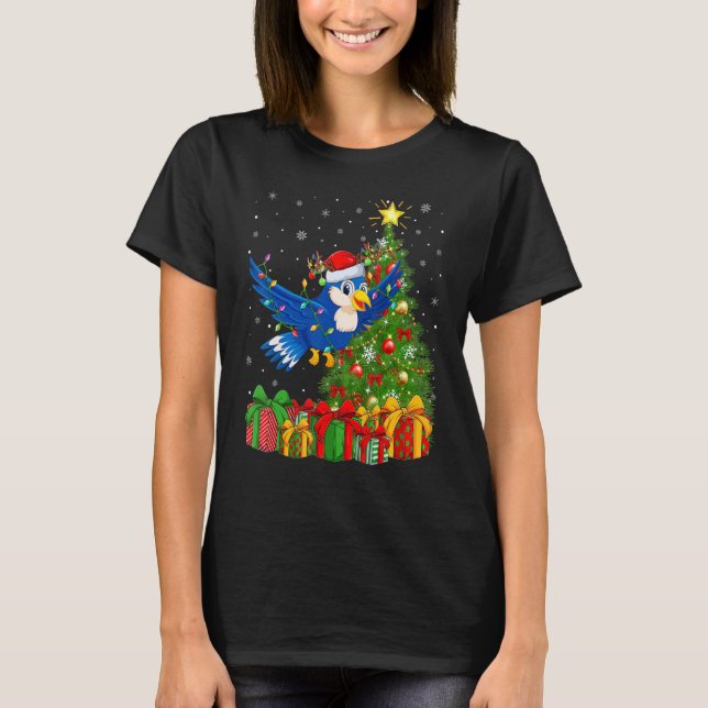Bluebird   Xmas Holiday Santa Bluebird Christmas T T-Shirt (Vorderseite)
