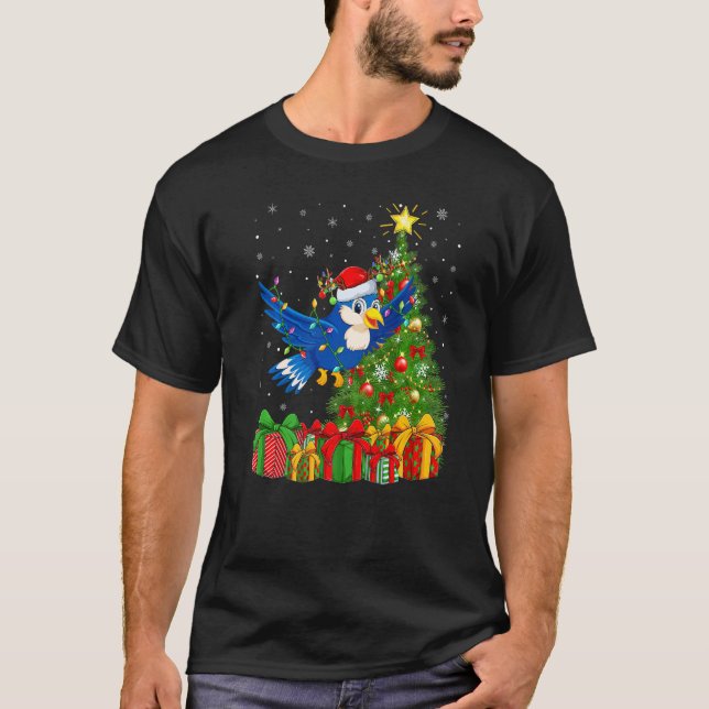 Bluebird  Xmas Holiday Santa Bluebird Christmas Tr T-Shirt (Vorderseite)