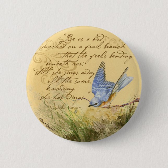 Bluebird zu Branch & Victor Hugo Quote Button (Vorderseite)
