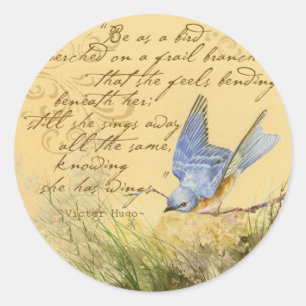 Bluebird zu Branchen & Victor Hugo Quote Runder Aufkleber