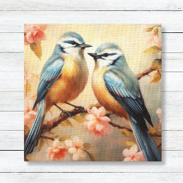 Bluebirds auf Cherry Blossom Nature Lover Leinwanddruck