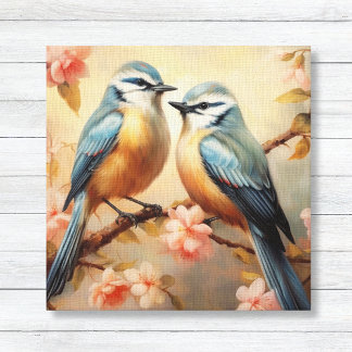 Bluebirds auf Cherry Blossom Nature Lover Leinwanddruck