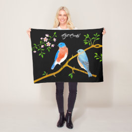 Bluebirds Black Fleecedecke