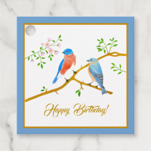 Bluebirds Blauer Rahmen Geschenkanhänger