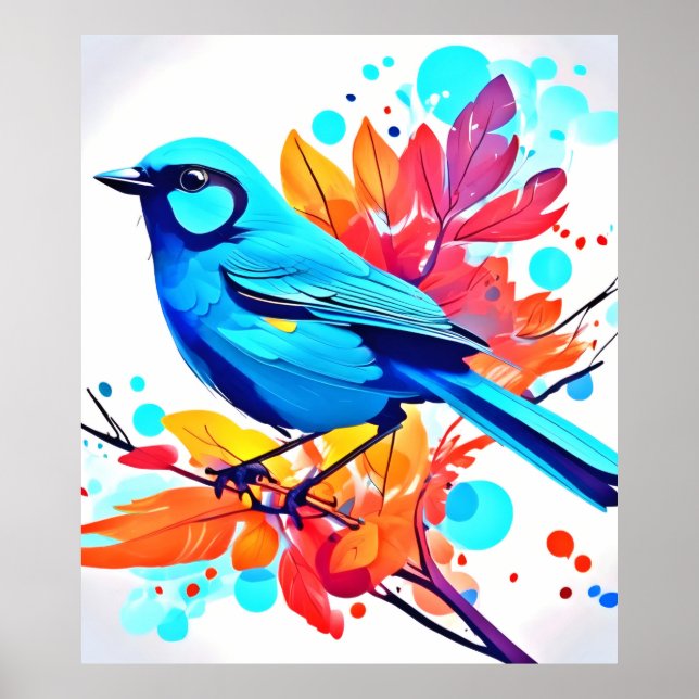 Bluebird's Bliss Art Poster (Vorne)